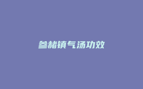 参赭镇气汤功效