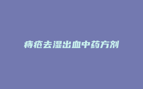 痔疮去湿出血中药方剂