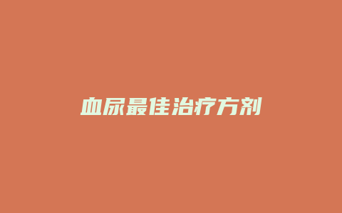 血尿最佳治疗方剂