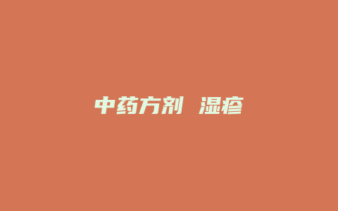 中药方剂 湿疹