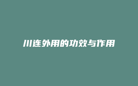 川连外用的功效与作用