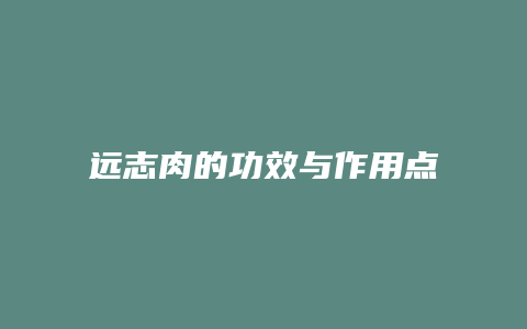 远志肉的功效与作用点