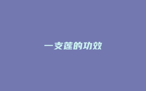 一支莲的功效