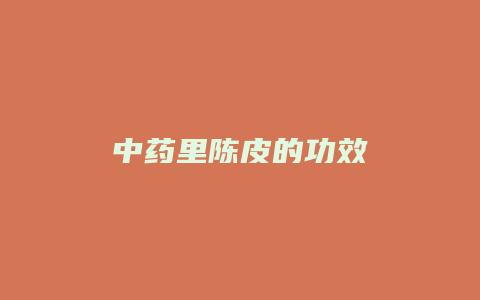 中药里陈皮的功效