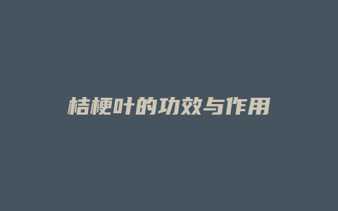 桔梗叶的功效与作用