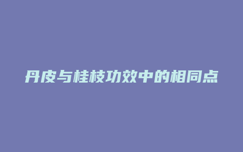 丹皮与桂枝功效中的相同点