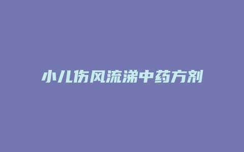 小儿伤风流涕中药方剂