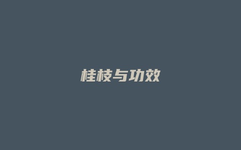 桂枝与功效