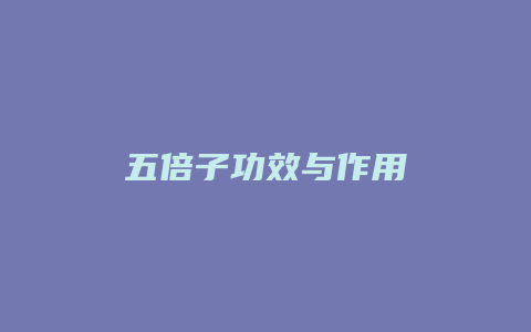 五倍子功效与作用