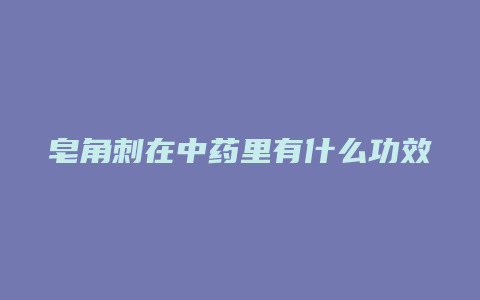 皂角刺在中药里有什么功效