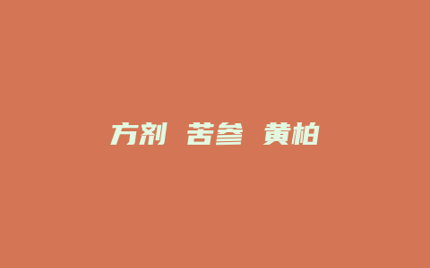 方剂 苦参 黄柏